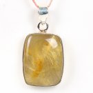 92.5 Sterling Silver Stylish Handmade Designer Chunky Handicrafted Pandent With Golden Rutile Stone