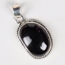 92.5 Sterling Silver Stylish Handmade Designer Chunky Handicrafted Pandent With Garnet Stone