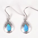 92.5 Sterling Silver Stylish Handmade Designer Chunky Handicrafted Earring Studded Fire Opal Stone