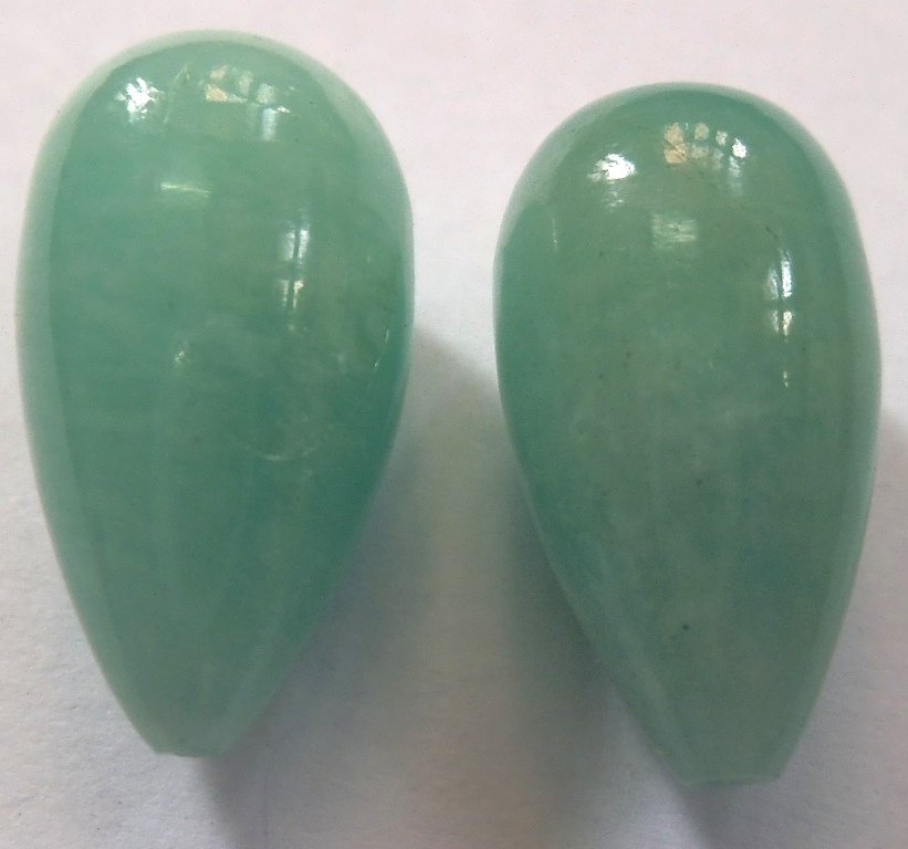 Natural Amazonite Plain Smooth Tear Drops Beads Half Top Drill Handmade Beads,12x22 MM 1 Pair