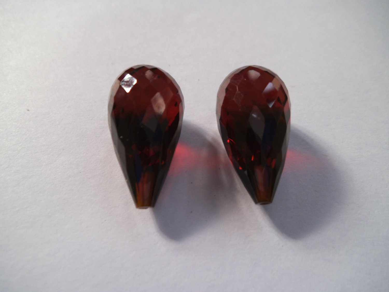 Top Quality AAA Garnet Hydro Faceted Tear Drops Beads Half Top Drill Handmade Beads,12x22 MM-1 Pair