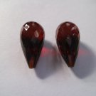 Top Quality AAA Garnet Hydro Faceted Tear Drops Beads Half Top Drill Handmade Beads,12x22 MM-1 Pair