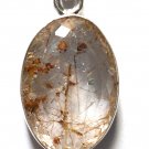 Sterling Silver Stylish Handmade Designer Chunky Handcrafted Pendant With Golden Rutile Stone