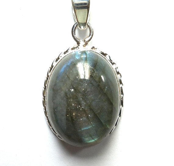 Sterling Silver Stylish Handmade Designer Chunky Handcrafted Pendant With Golden Labradorite Stone