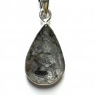 92.5 Sterling Silver Stylish Handmade Designer Chunky Handcrafted Pendant With Black Rutile Stone