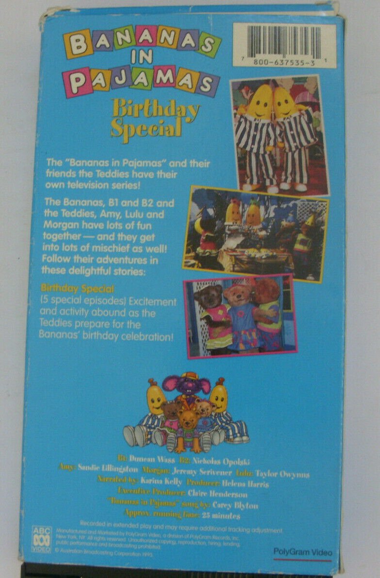 BANANAS IN PAJAMAS Birthday Special VHS