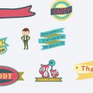 New Set (8) Happy Father's Day Mix  Die Cut Stickers