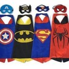 Superhero Dress Up Costumes - 4 Satin Capes and 4 Felt Masks