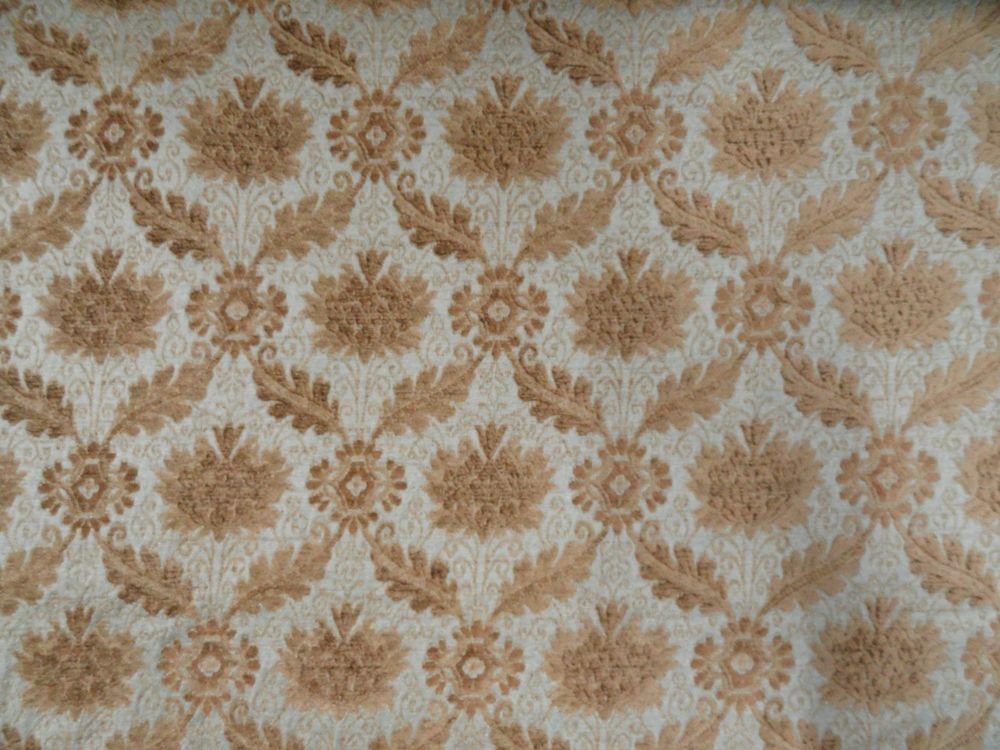 SCHUMACHER Upholstery Fabric BRADFORD WEAVE Aqua Tan Brocade 5.875