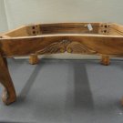 DIY Ottoman Frame KIT Curved Carved Solid Wood 30"x24"x13.75" Aged Oak Finish