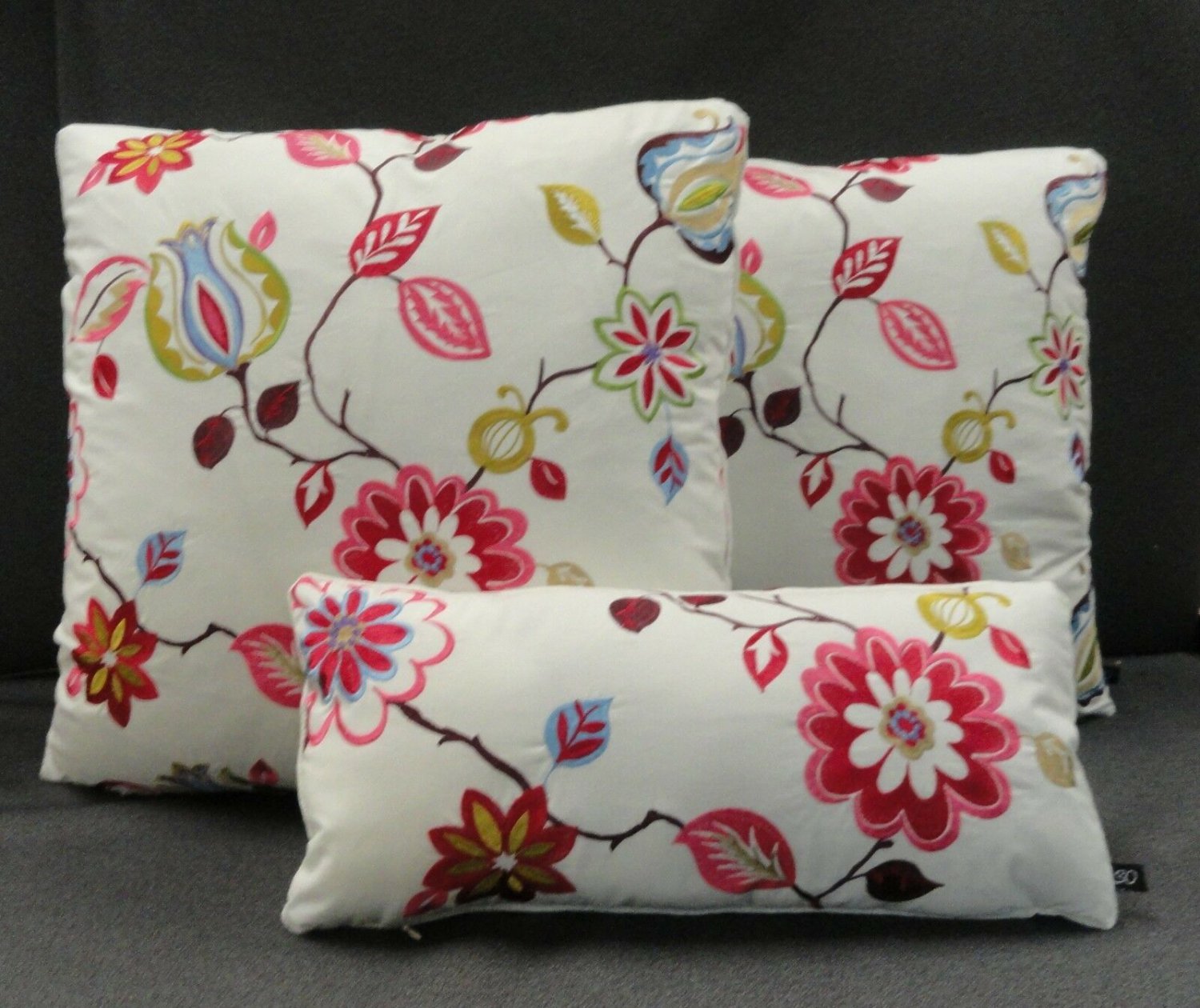 Three Pierre Frey Boussac Sidonie Embroidered Custom Throw Pillow Covers C26