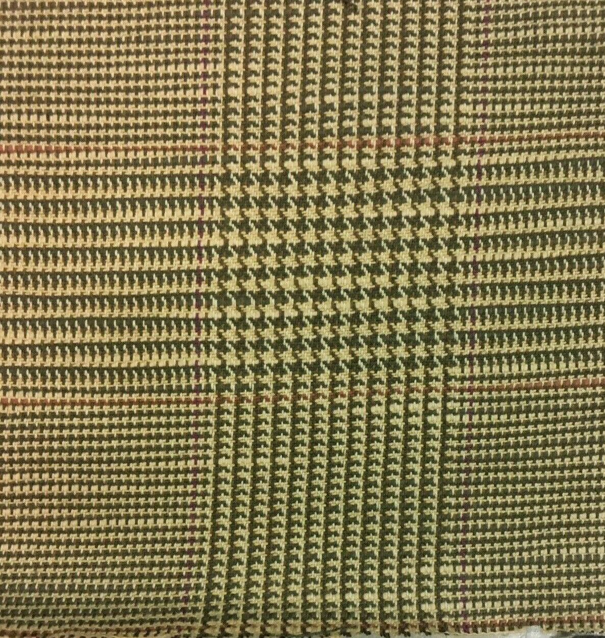 4.25 yards Brown Houndstooth Check Upholstery Fabric HB