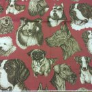 Braemore Dog Motif Fabric with Spaniels Terriers & Large Breeds 1.375 yds