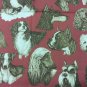 Braemore Dog Motif Fabric with Spaniels Terriers & Large Breeds 1.375 yds