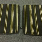 Black Velvet & Yellow Epingle Stripe Pillow Covers - Pair