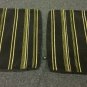 Black Velvet & Yellow Epingle Stripe Pillow Covers - Pair