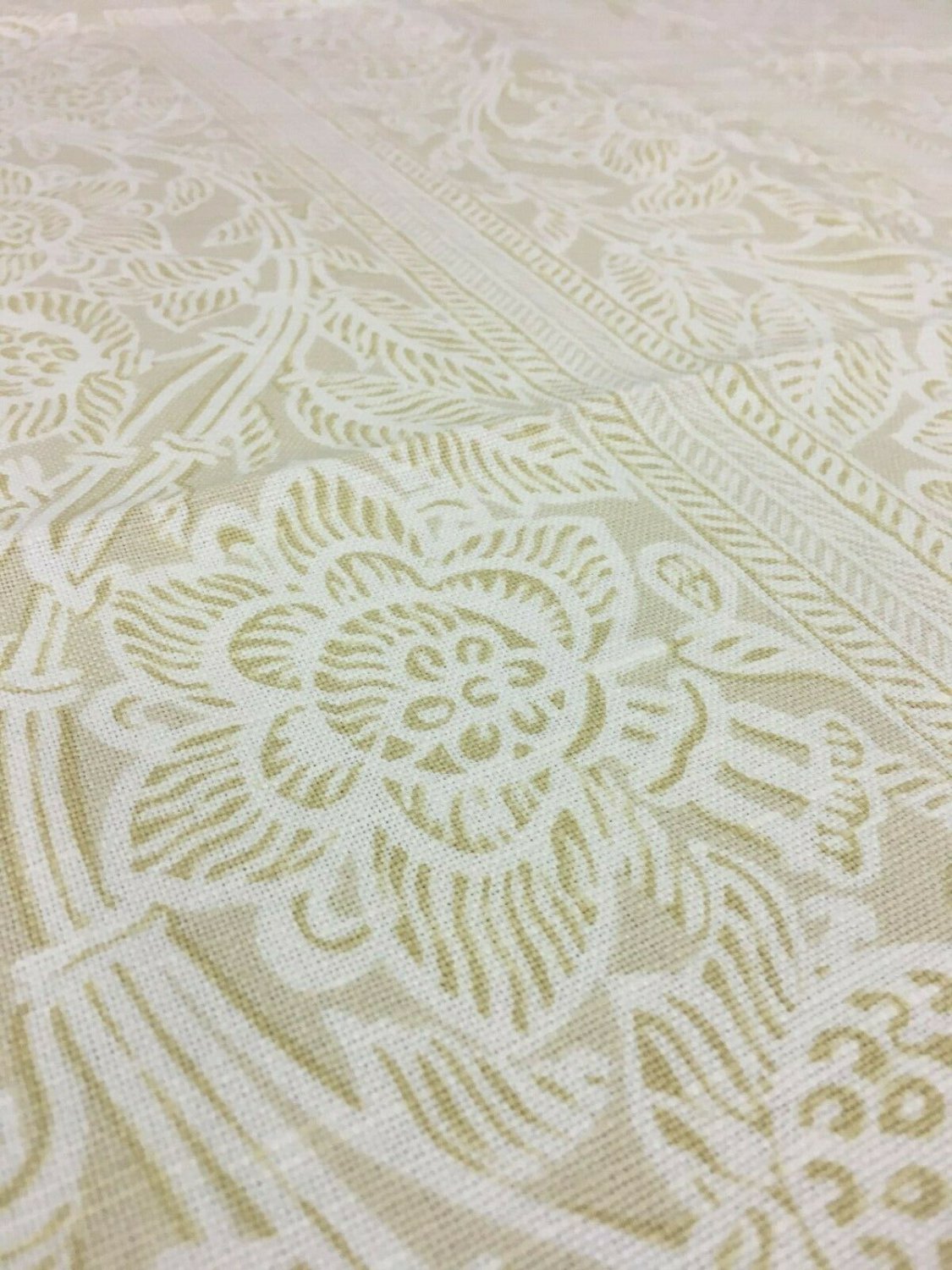 1.375 yds  Creation Baumann Contemporary Floral Print Stripe Upholstery Fabric