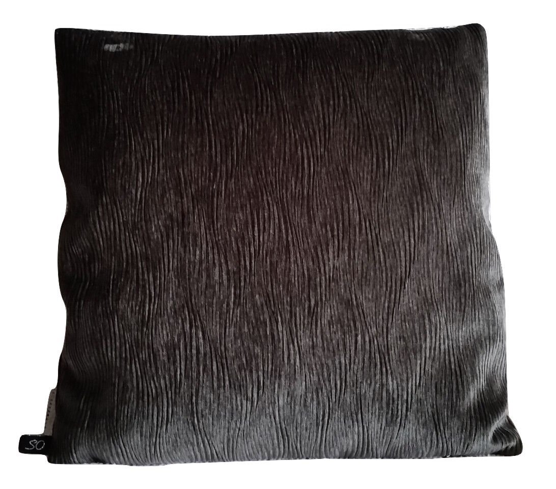 1 Pillow Cover Mid Century Villa Nova Jet Gray Velvet - B3