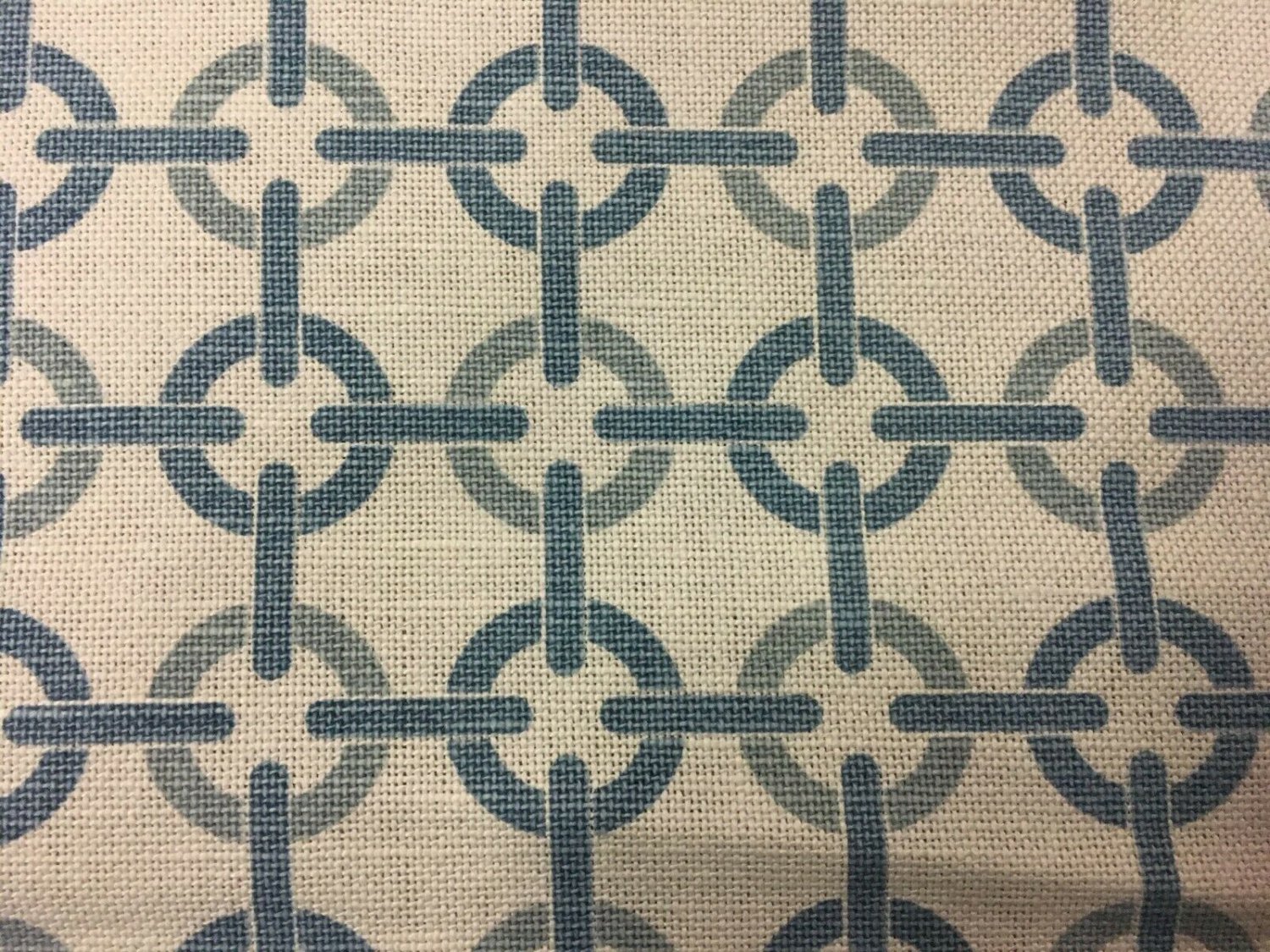 3.625 yds Lee Jofa Ciro Blue Geometric Cotton Linen Print Multi-Purpose Fabric
