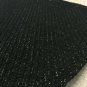 Mid Century Modern Black Nubby Woven Pillow Cover with Silver Accent