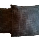 2 Pillow Covers Mid Century Modern Geometric Gray Check - B3