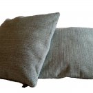 Mid Century Modern Pale Blue and Cream Striae Pillow Cover Trio