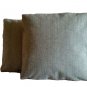 Mid Century Modern Pale Blue and Cream Striae Pillow Cover Trio