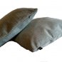 Mid Century Modern Pale Blue and Cream Striae Pillow Cover Trio