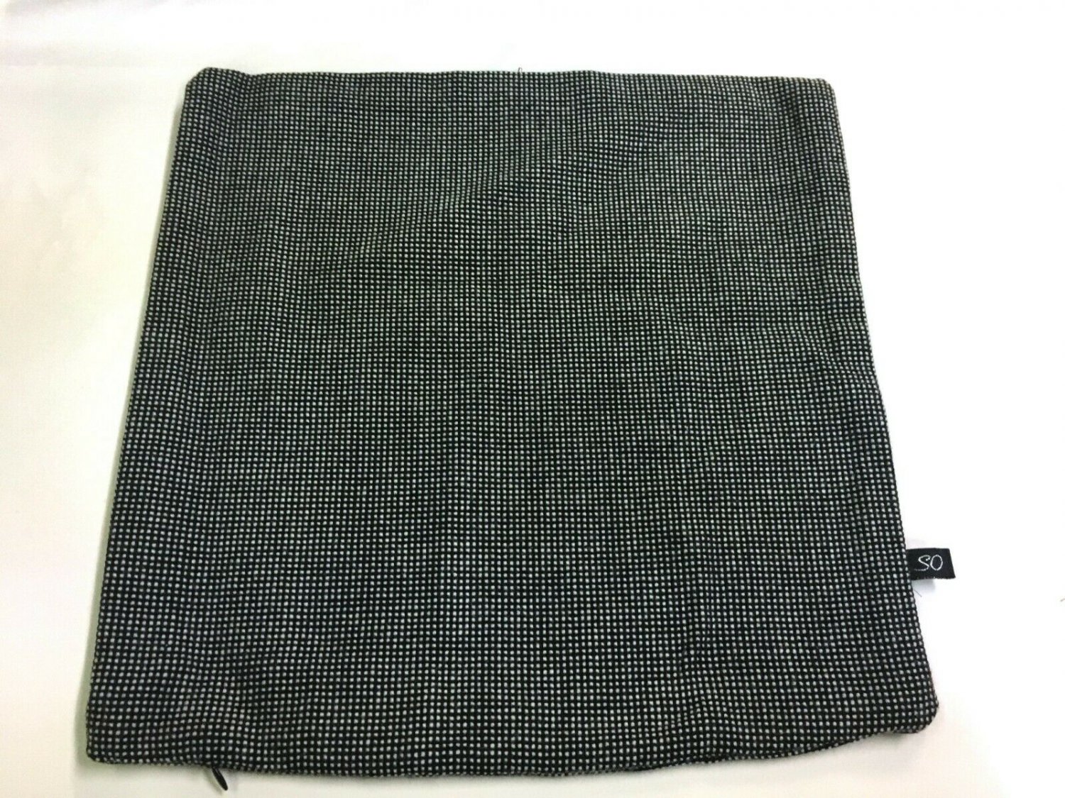 16" x 16" Luna Ensemble Domino Black & White Woven Wool Pillow Cover