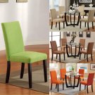 Set of 2 Saddle Microfiber Seat Parson Design Dining Chair