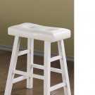 Poundex F1241 2 PCs 24Inch White Faux Leather Counter Stool