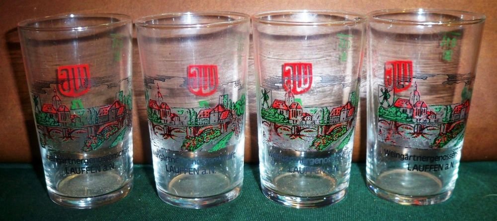 Four Collectable German Souvenir Shot Glasses