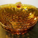 Vintage Large Amber Indiana Glass Bowl- Grape Cluster Pattern