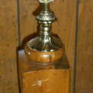 Vintage Large Solid Wood Lamp with Brass Accents - Discounted -Scratched
