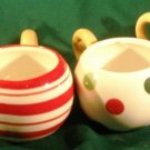 Four Hand Painted Ceramic Coffee Mugs