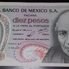 Vintage 1971 10 Diez Peso Note - El Banco De Mexico