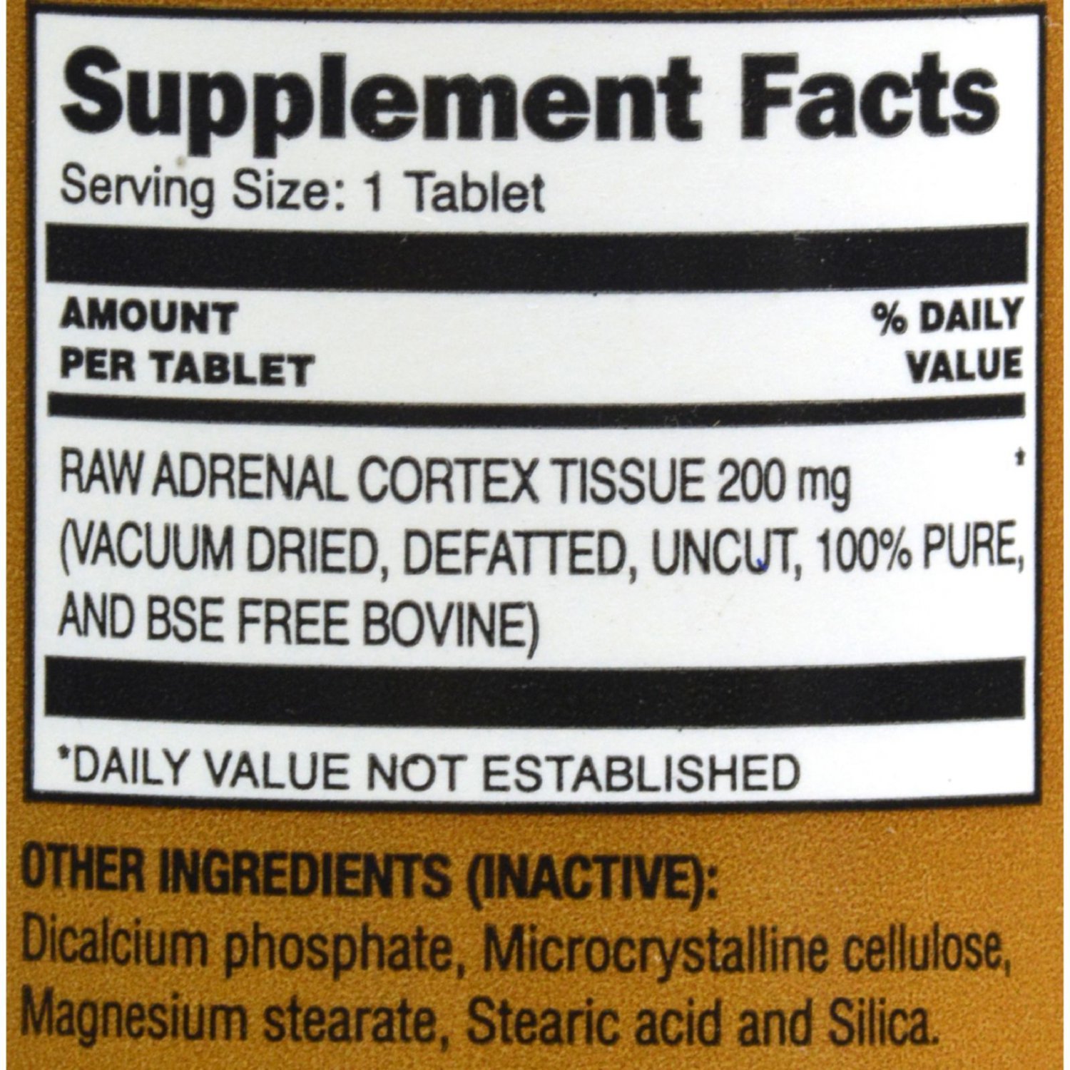 Ultra Glandulars Raw Adrenal Cortex 60 Tablets