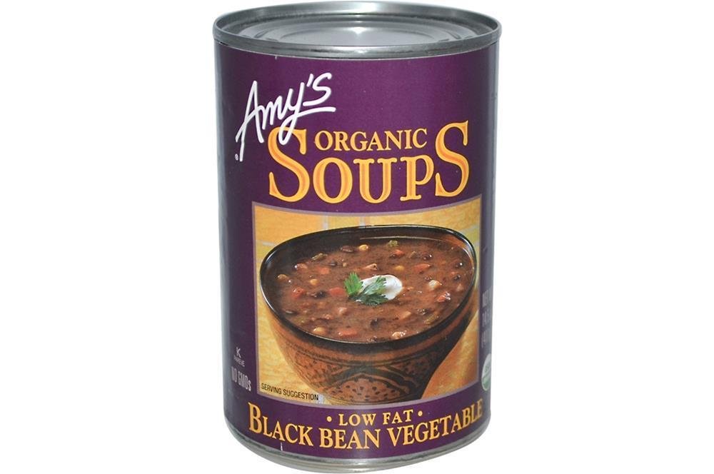Amy's Organic Black Bean Vegetable Low Fat Soup, 14.5 oz cans Pack of 3