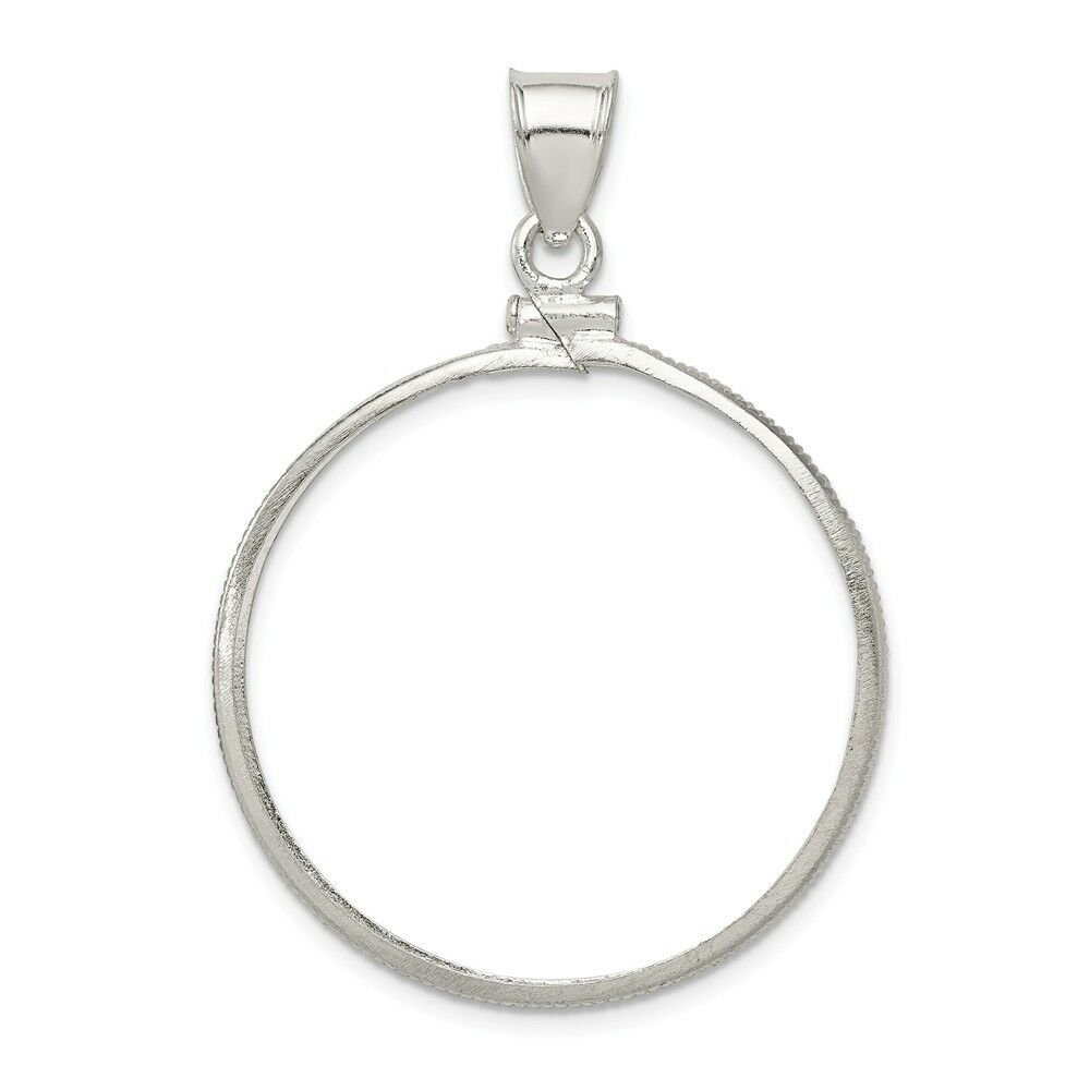 Sterling Silver 30.5 x 2.1mm $0.50 Plain Coin Bezel Pendant