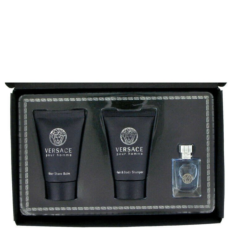 Versace Pour Homme Gift Set By Versace .17 oz Mini EDT + .8 oz After Shave Balm