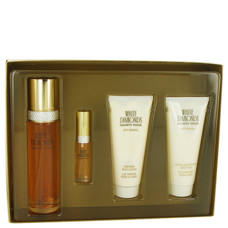 White Diamonds Gift Set By Elizabeth Taylor 3.3 oz Eau De Toilette Spray + .33 o