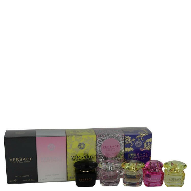 Crystal Noir Gift Set By Versace Miniature Collection Includes Crystal Noir, Bri