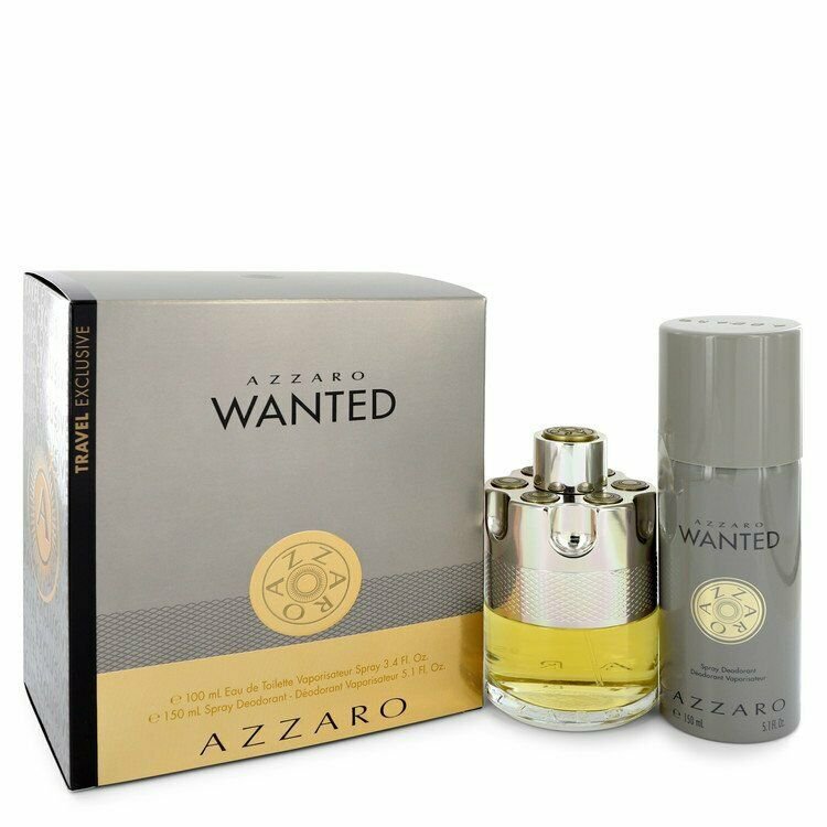 Azzaro Wanted by Azzaro Gift Set -- 3.4 oz Eau De Parfum Spray + 5.1 oz Deodaran