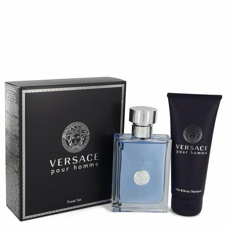 Versace Pour Homme by Versace Gift Set -- 3.4 oz Eau De Toilette Spray + 3.4 oz