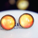 12mm Orange Stud Earrings Glass Dome Earring Classic Orange Stud Earring