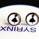 10mm Ballet Girl Stud Earrings Glass Dome Earring Girl Image Stud Earrings
