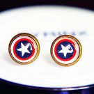 Captain America Earrings Glass Dome Earrings Captain America Studs Earrings Glass