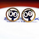 Black Cat Earrings Glass Cabochon Earring Black Cat Stud Earrings,Black Cat Post Earrings