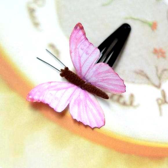 Butterfly Hair Clips Silk Butterfly Bobbypin Wedding Hairpin Bridesmaid hair (1 piece)