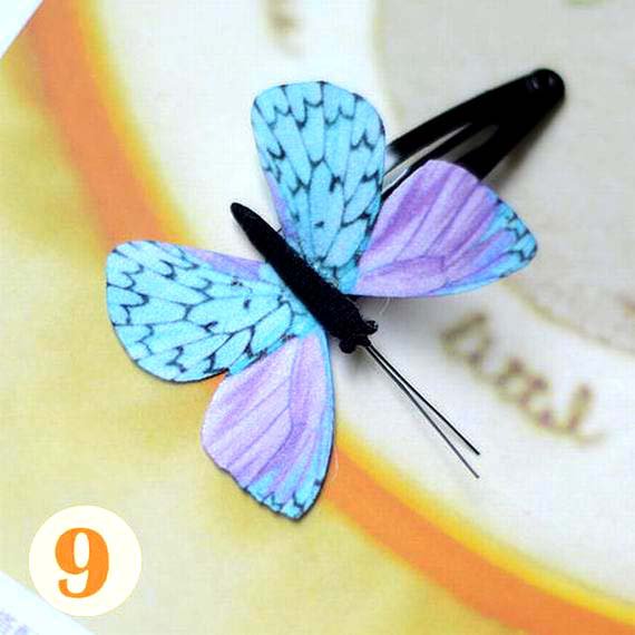 Butterfly Hair Clips Silk Butterfly Bobbypin Wedding Hairpin Butterflies Hair Accessories (1 piece)